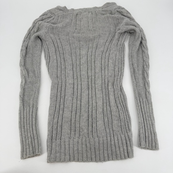 Vintage Y2K Hollister Super Long Cable Cardigan Sweater Rabbit Hair Large - Picture 4 of 5